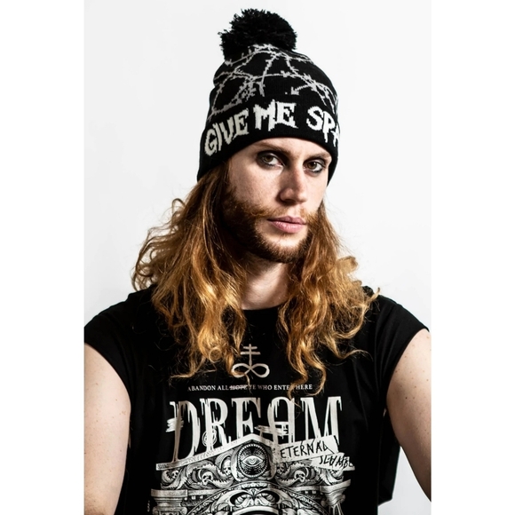 KillStar ✦ Give Me Space Beanie ✦ Black/Grey Knit Pom Hat Unisex NWT - Picture 6 of 7